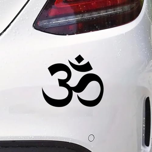 2pc 14.5x15cm Om Symbol Self-Adhesive Vinyl Sticker for Cars, Trucks, Motorcycles, Laptops, Windows, Glass, Walls - Indoor & Outdoor Use | #DZ247 (Schwarz)