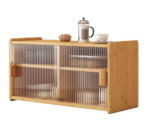 EYRMQWJPC Vitrine de collectionneur, Armoire Murale en Bois de Bambou avec Porte coulissante et étagères Amovibles au-Dessus des Toilettes