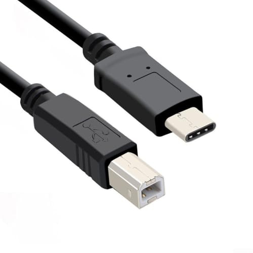 Cavo dati per stampante, da USB C a USB B, per stampante HP per CANON Mobile Printing, cavo dati in rame ad alta velocità, nero, 1 m (1 m)