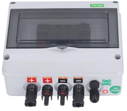 Cocoarm DC1000V Solar-Kombikasten IP65 Wasserdichter PV-Verteilerkasten mit PC-ABS-Gehäuse 15A Sicherung 20 Bis 40KA Überspannungsschutz 1 In 1 Out für Wohnmobil-Solar-Off-Grid-Systeme