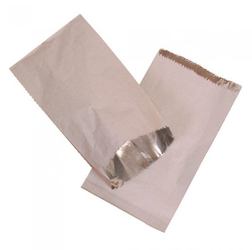 75 x Foil Lined Satchel Hot Food Greaseproof Paper Takeaway Bags - 7 x 12