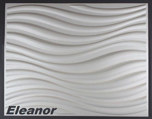 3D Wandpaneele Eleanor 63x80cm, Zuckerrohr- & Bambusfaser weiß - 100% Natur Paneele Wandverkleidung (5m²) panel tapete deckenpaneele