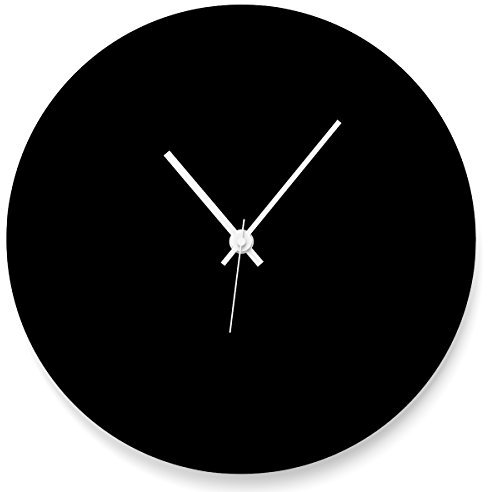WANDKINGS Wanduhr Scheibe aus Acrylglas, in 11 Farben erhältlich (Farbe: Uhr = Schwarz glänzend; Zeiger = Weiß)