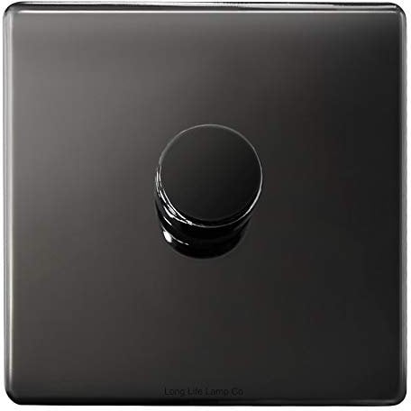 LED Dimmer Switch Black Nickel Screwless Finish 1 Gang Single Pole 400w N352GME