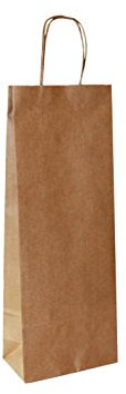 PGV Flaschentragetaschen mit Kordel 15 + 8 x 39,5 cm (100 Stück, BRAUN)