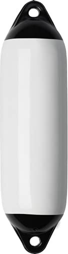 Seilflechter - Aufblasbarer Fender 210 x 620 mm in Weiß, Langfender mit 2 Augen, für Boot & Yacht