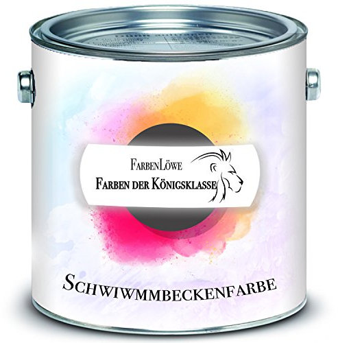 FARBENLÖWE Schwimmbeckenfarbe hochmoderne Poolfarbe Schwimmbadbeschichtung Betonfarbe wasserdicht in Blau Weiß und Grün Seegrün (5 L, Blau)