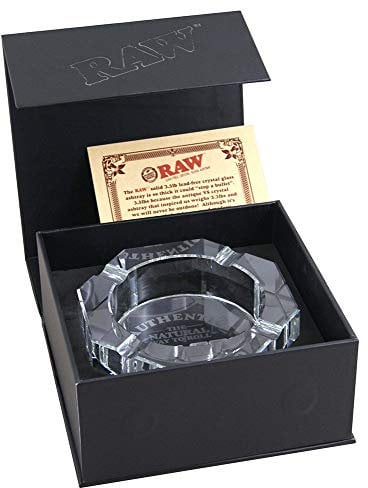 RAW Crystal Glass Ashtray, Aschenbecher (1,5 KG) aus bleifreiem Kristallglas, Retro-Look 2 Aschenbecher