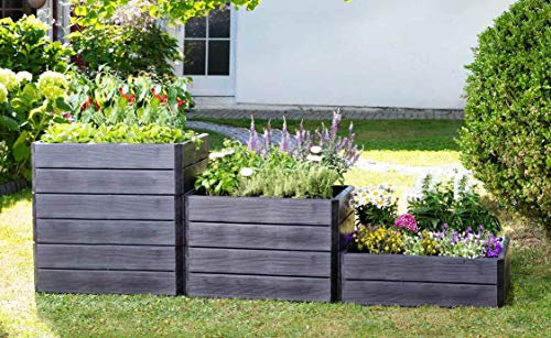 Yerd Ergo Hochbeet-System, 5 Jahre Garantie, Made in Germany (6 x Höhe 25cm 80x60cm)