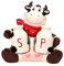 Dekohelden24 22508 Lot de 3 salières et poivrières en céramique Motif vache 14,5 x 10 x 13,5 cm