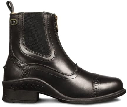 Ovation Women's Comfortable Durable Stylish Warm Water-Resistant Leather Equestrian Horse Riding Tuscany Zip Paddock Boot, Black, Size 7.5