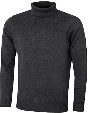 Calvin Klein Mens 2026 CK Roll Neck Rib Knit Durable Sweater