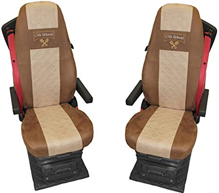 Adomo LKW Sitzbezüge für Volvo FH4/ FH5 braun beige Old Skool