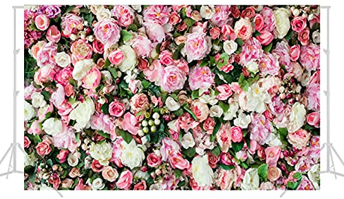 jiuzcare fotohintergrund Blumen Hintergrund 1,5x2m fotowand Hintergrund Stoff faltbar (romantisch deko Hochzeit Geburtstag Baby fotostudio leicht)