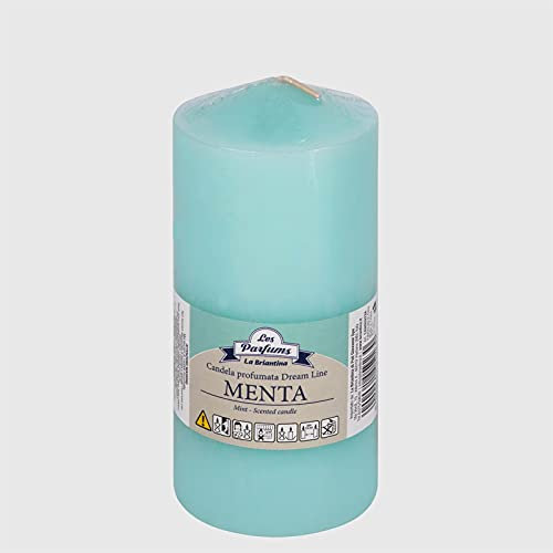 La Briantina Candela Profumata Decorativa Dream Line, 13x6 cm, Verde Acqua, Profumo di Menta