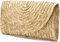 Fioeyr Women's Straw Evening Clutch Purse Summer Beach Handbag Straw Evening Handbag Women Envelope Bag