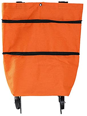 Portable Oxford Trolley Basket, Convenient Shopping Bag, Foldable Wheel Design, Folding Shopping cart, Shopping in the Supermarket, 45×40×26CM