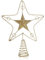 COM-FOUR® Deko Stern Weihnachten - Weihnachtsdekoration Stern aus Metall - Aufsteller Weihnachtsstern mit Glitzer und Paillette - Goldfarbene Weihnachtsbaumspitze (goldfarben/24cm)