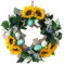 DADEA 40 cm großer Osterei-Kranz, künstliche Sonnenblumen-Blume, Haustür-Kranz, Frühling-Sommer-Osterdekoration, Innen- oder Außenbereich, attraktive Dekoration für Haustür, Wanddekoration, Party