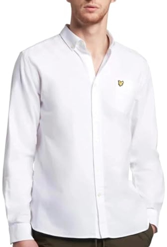 Lyle & Scott Weiß Hemd Herren | Regular Fit Oxford Shirt aus 100% Baumwolle mit Brusttasche | Stilvoll und komfortabel Perfektes Business Langarm hemd für Herren mit klassischem Oxford Muster | XS-XXL