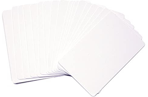 sanpopo 50 weiße PVC-Karten, hochwertige Kunststoff-ID-Karten, blanko, Visitenkarten, PVC-Ausweise, für Zebra-ID-Kartendrucker, kompatibel mit allen Kunststoffkartendruckern (Kreditkartengröße)