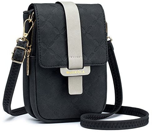 MUIIKOLA Handytasche zum Umhängen,RFID-Blockierung große Kapazität Handy Umhängetasche Damen Leder,Handytasche mit Geldbörse zum Umhängen,umhängetasche damen Breiter Gurt abnehmbarer Schultergur