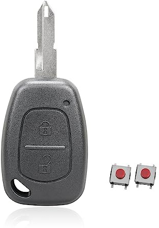 HooRLZ Vauxhall Vivaro Key Case for Vauxhall Vivaro Renault Traffic Movano Kangoo Master Nissan Key, 2 Buttons Renault Traffic Replacement Key, Renault Kangoo Car Key - With Blade