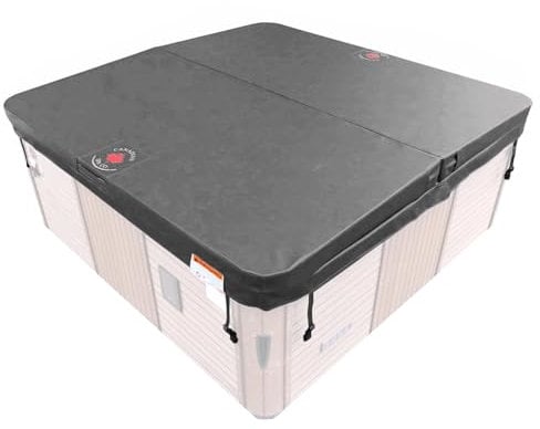 CANADIAN SPA CO. Isolierabdeckung Deluxe, 228 x 228 cm, Grau, 10 cm dick, Poolabdeckung eckig, Abdeckung für Whirlpool wasserdicht und UV-beständig, Whirlpool Zubehör