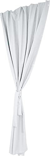 Grand Filippo Gardine 300x240 cm Weiß - Outdoor Vorhang Wetterfest mit ösen - Langlebige und Wetterfeste Sonnenblende - Gardine mit Stahlseil Set - Vorhänge für Aussenbereich