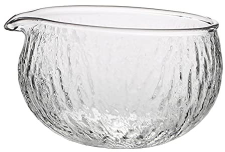 AWHAO Bol à Thé Matcha En Verre Portable - 500 Ml Haute Teneur En Borosilicate, Texturé, Japonais avec Verseur pour Fête