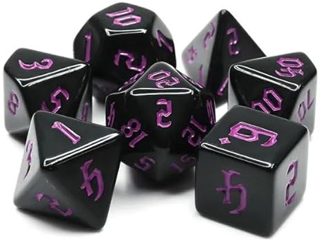 Dice4friends Würfelset Opaque: Chon drite Black/Purple (7)