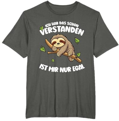 Lustiger Spruch für Langschläfer Motiv Faultier T-Shirt