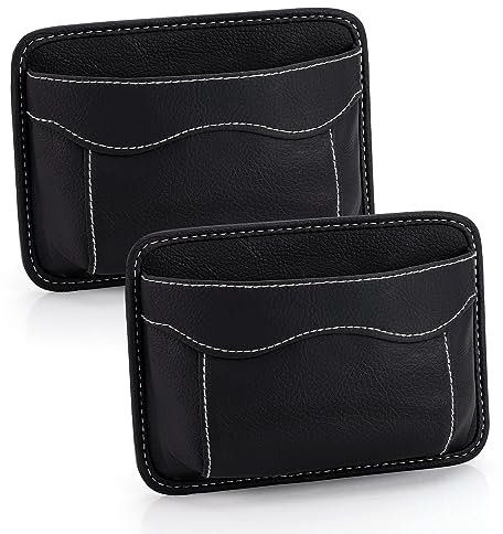 2 Stücke Auto Zubehör Mini Auto Organizer Mittelkonsole,Auto Kofferraum Organizer aus Leder Car Accessories,Seitlicher Organizer Autositze zum Organisieren von Handys, Schlüsseln,Brillen,Quittungen.