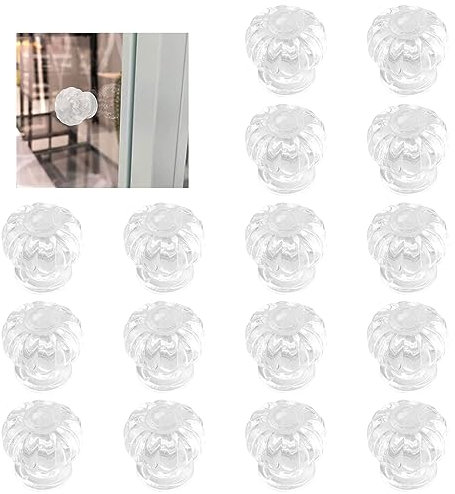 MOROBOR Selbstklebende Schubladenknöpfe aus klarem Kristall, klassische Acrylgriffe, transparente Acryl-Schrankknöpfe ohne Bohren für Küche, Badezimmer, Spiegeltüren, 16 Stück