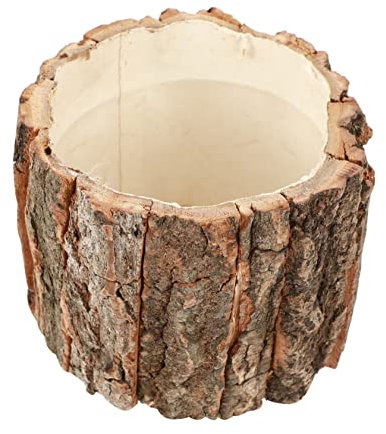 Pot De Fleur en Bois Flotté Pot De Fleur avec Trou Jardinière en Béton pour Grumes De Souche Journal Darbre Pot De Stockage De Fleurs Pots à Bonsaï Cactus Bois Massif Pot De