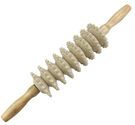 SOLUSTRE Massagegerät Für Rücken Und Nacken 15 Zoll Massageroller Holz Massagestab Zur Durchblutungsförderung Und Entspannung