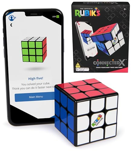 Rubik's Cube, The Official Rubik’s ConnectedX, Bluetooth-Enabled 3x3 Speed Cube with Guided Learning App for Beginners, Brain Teaser Fidget Toy & Puzzle for Adults, Teens, & Kids, for Ages 8 & Up