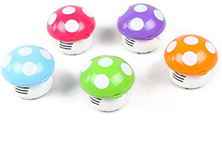 GRIRIW Mushroom Mini Tabletop Vacuum Handheld Desk Vacuum Cleaner for Crumbs Dust Ashes Eraser Lint No Battery Included