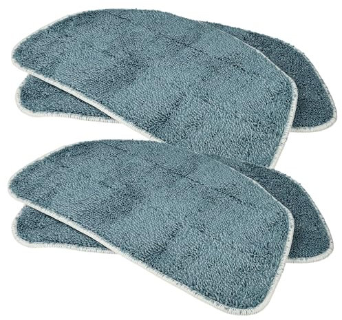 vhbw 4x Wischbezug kompatibel mit Leifheit CleanTenso 2.0 (Model 2022) Dampfreiniger, Dampfmop - Mikrofaser grau-blau