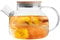 Glass Teapot Stovetop 34 OZ/1000ml, Borosilicate Clear Tea Kettle with Bamboo Lid, Glass Tea pot with Removable Filter Spout, Teapot Blooming and Loose Leaf Tea Maker Tea Brewer for Camping (34OZ)