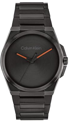Calvin Klein Uhr mit DREI-Zeiger-Quarzwerk für Herren Kollektion META-MINIMAL mit Edelstahlarmband – Erhältlich in Silber, Grau oder Schwarz