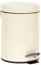 Crystals Small Pedal Bin with Lid-3 Litre Bathroom Bin for Rubbish and Waste-Stainless Steel Toilet Bin with Removable Inner Plastic Bucket-Ideal Size for Bedroom Bathroom Toilet Waste (Cream)