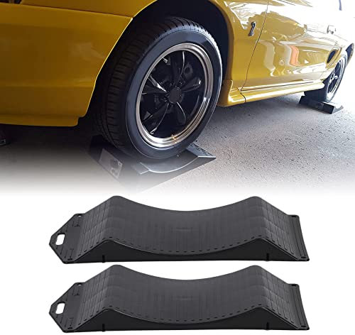 EIMSOAH Rampe Salva Pneumatici Design con Cuscinetti Antiscivolo, Rampe per Ruote per Pneumatici per Auto da 2 Pezzi per Prevenzione di Flat Spot e Pneumatici (18PL: 50x21,5x5,8