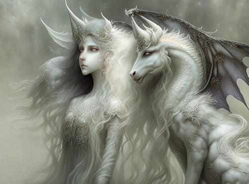 SERENDIPITP Leinwand-Poster, Wandkunst, ohne Rahmen, 58 x 90 cm, Hauntingly Beautiful Illustration of a Gorgeous