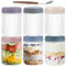 MR.KIANGCI 500ml Overnight Oats Gläser, 6 Pack Meal Prep Gläser mit Deckel und Löffel, Wide Mouth Gläser mit Deckel,Joghurtsnacks Obst, Salat Dressing, Sauce, Getreide-Leck Proof