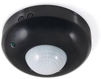 KOLORENO - Bewegungsmelder CP-8C - Sicher und energieeffizient Multifunktional und Robust - Bewegungsdetektor - Aufputzmontage 360° - Schwarz - Φ115x55mm