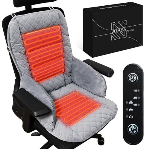 Hppbody Sitzkissen mit Rückenlehne,Plüsch Flauschiger Stuhlkissen für Gaming Stuhl,Bürostuhl Sitzkissen Verbreitert rutschfeste,Sitzpolster Stuhl für RollstüHle, Schaukelstuhl, Abnehmbar