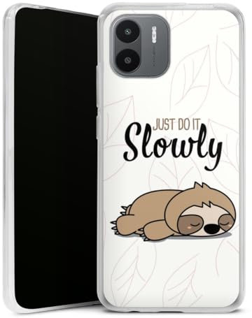DeinDesign Silikon Hülle kompatibel mit Xiaomi Redmi A2 Case transparent Handyhülle Tiere Faultier Lazy Sunday