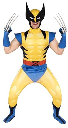 MARVEL Wolverine Official Adult Deluxe Zentai Halloween Costume-Deluxe Two-Way Stretch Spandex Suit with Gloves and Claws