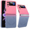Magnetisch für Samsung Galaxy Z Flip 3 Hülle mit Mag-Safe，Eingebaute Kamera schutzfolie, Galaxy Z Flip 3 Hülle Anti-Fingerabdruck, Farbverlauf Weiches Flüssig silikon Z Flip 3 Hülle (Rosa Blau)